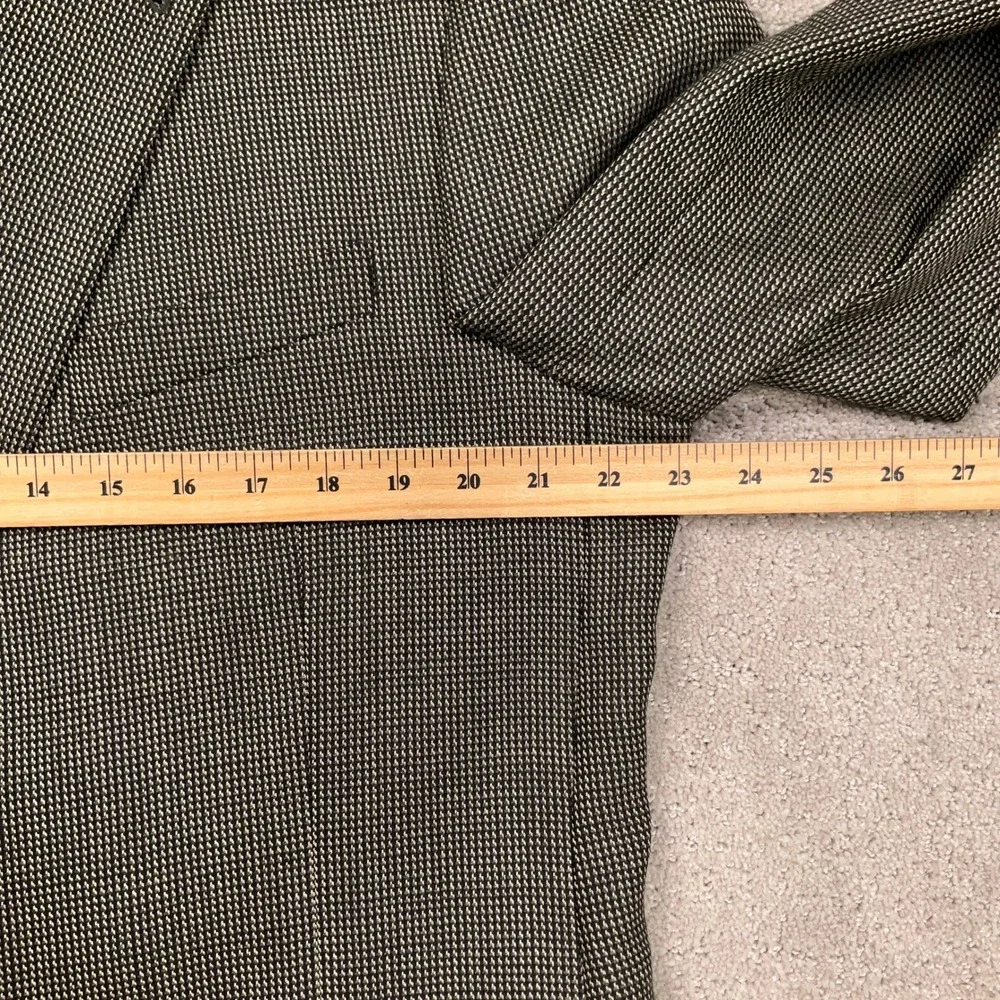 Joseph Abboud Blazer Mens 44L Tan Black Wool Micro-Houndstooth Corporate Classic